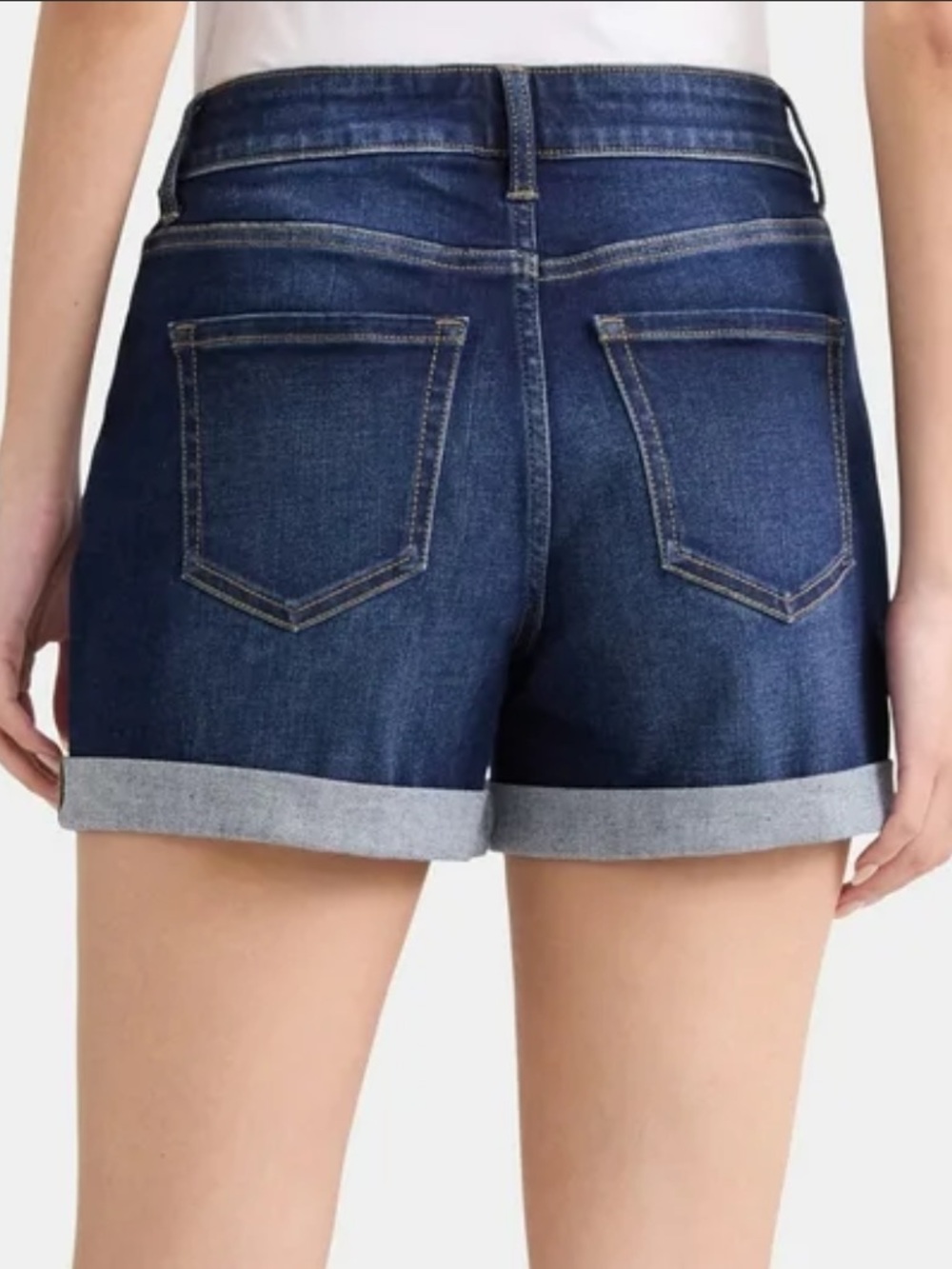 TIME & TRU 💙 DARK WASH CUFFED HEM MID-RISE DENIM SHORTS 💙 SIZE 10 🌟NWT🌟 - Picture 5 of 17